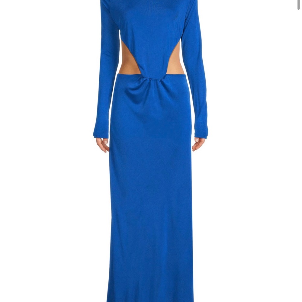 Elegant Blue Long Sleeve Dress